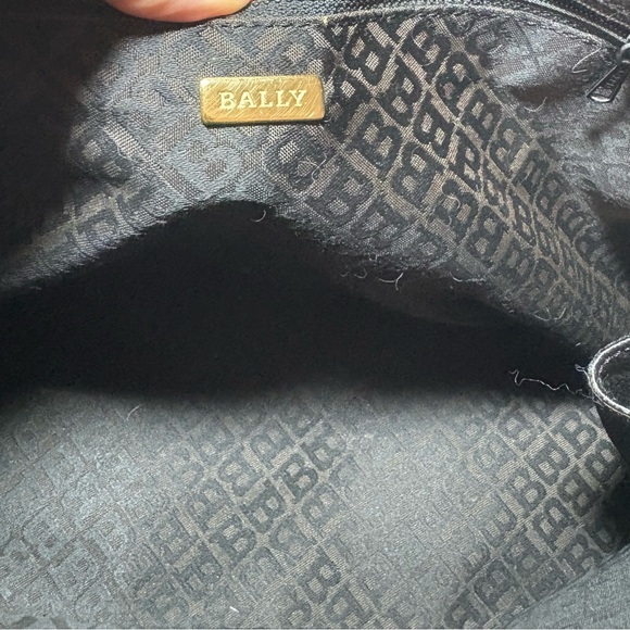 BALLY B Logo Black and Brown Leather Handbag - Picture 9 of 15